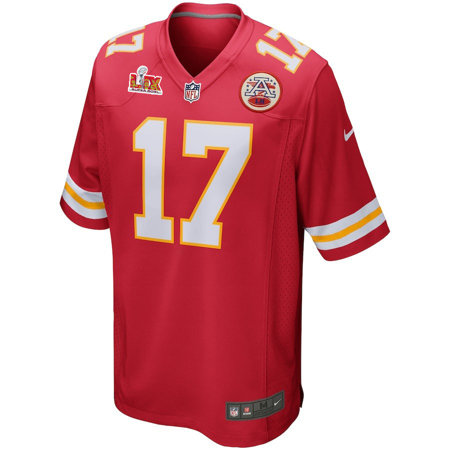 Mecole Hardman #17 Kansas City Chiefs Super Bowl LIX YOUTH Jersey - Red