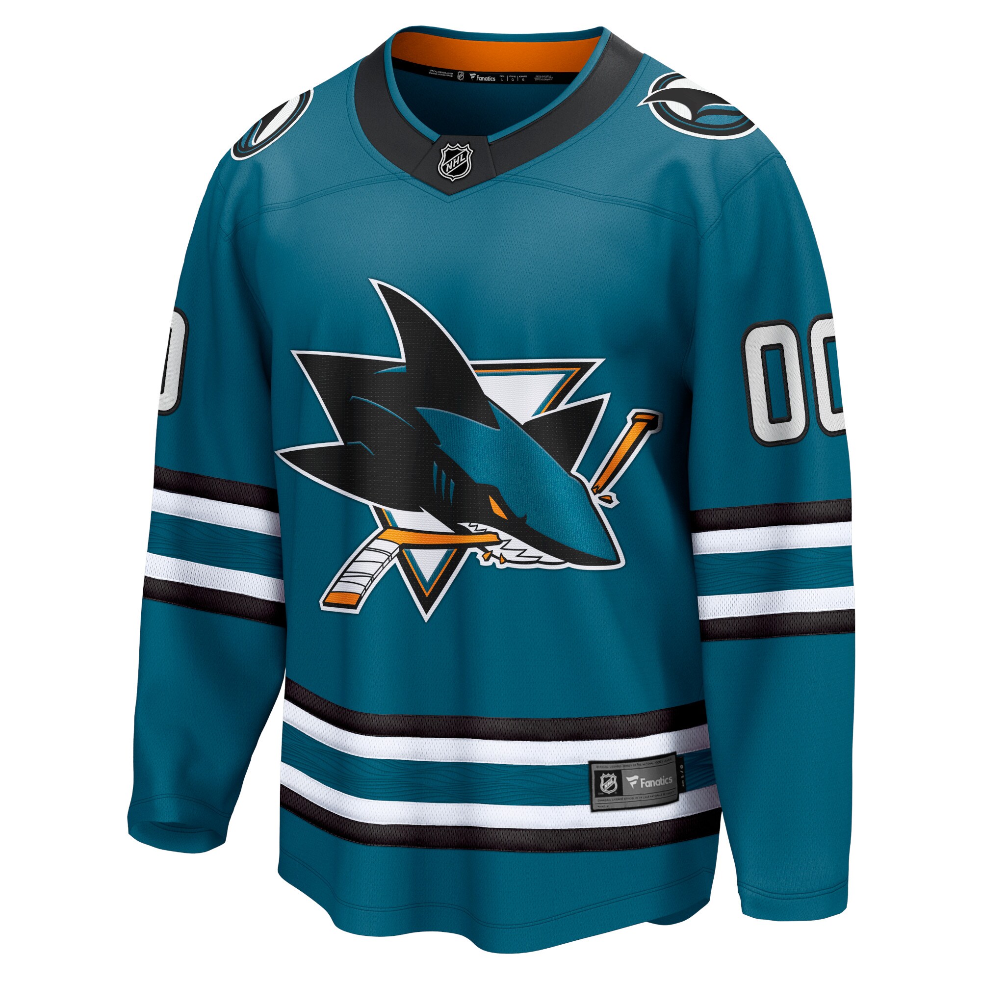 San Jose Sharks Fanatics Home Breakaway Custom Jersey - Teal
