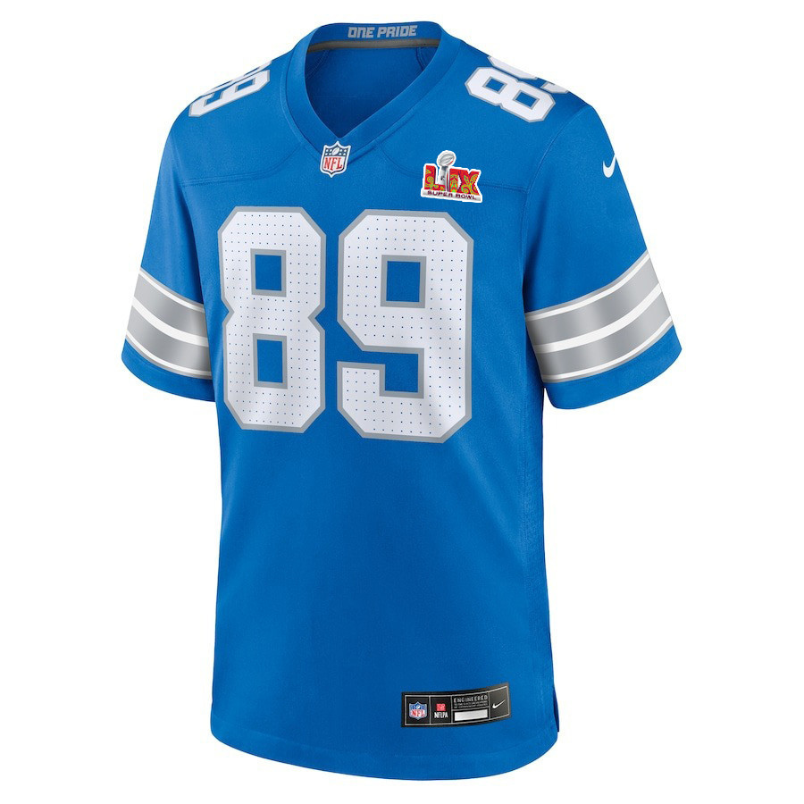 Brock Wright #89 Detroit Lions Super Bowl LIX Jersey - Men's - Blue