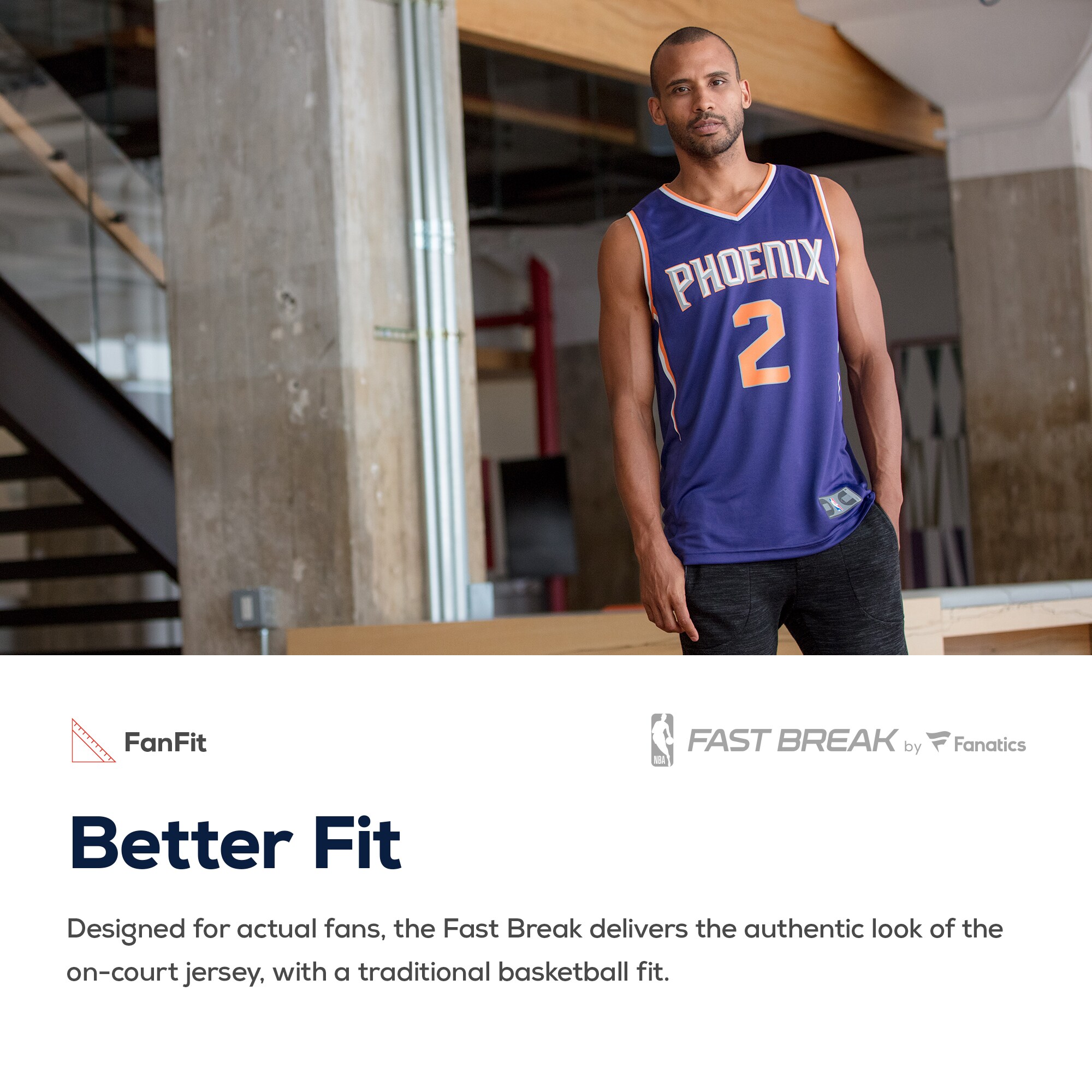 Phoenix Suns Fanatics Fast Break Custom Replica Jersey Purple - Icon Edition