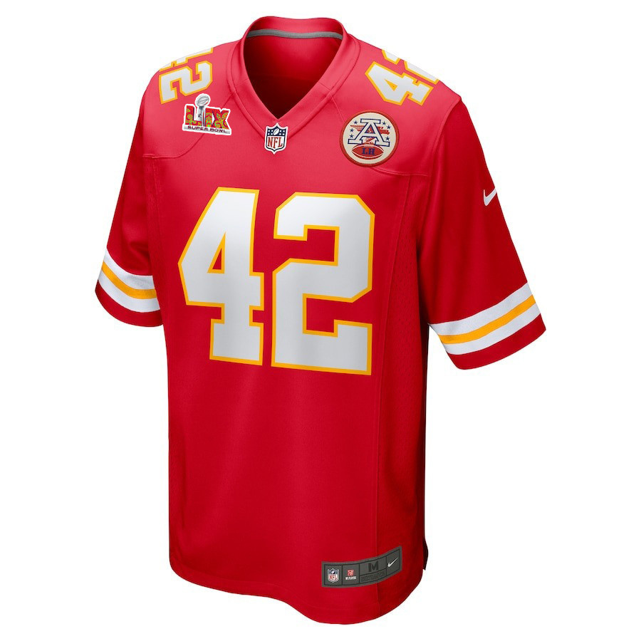 Carson Steele #42 Kansas City Chiefs Super Bowl LIX Jersey - Men's - Red