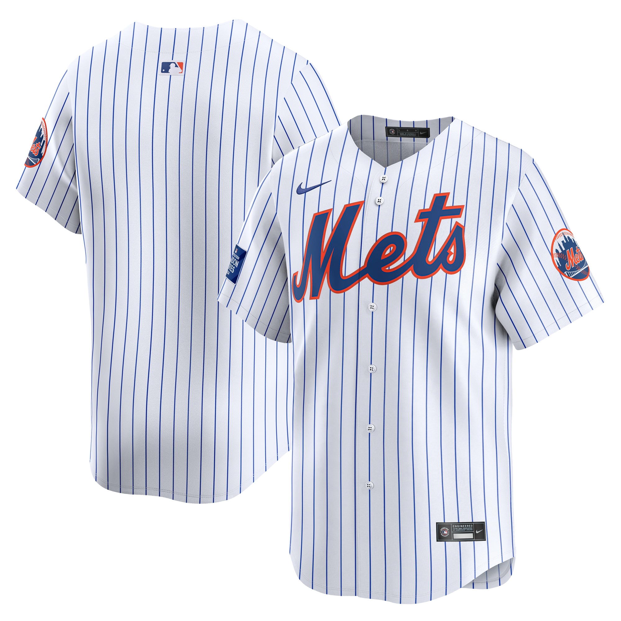 New York Mets 2024 MLB World Tour London Series Home Limited Jersey White