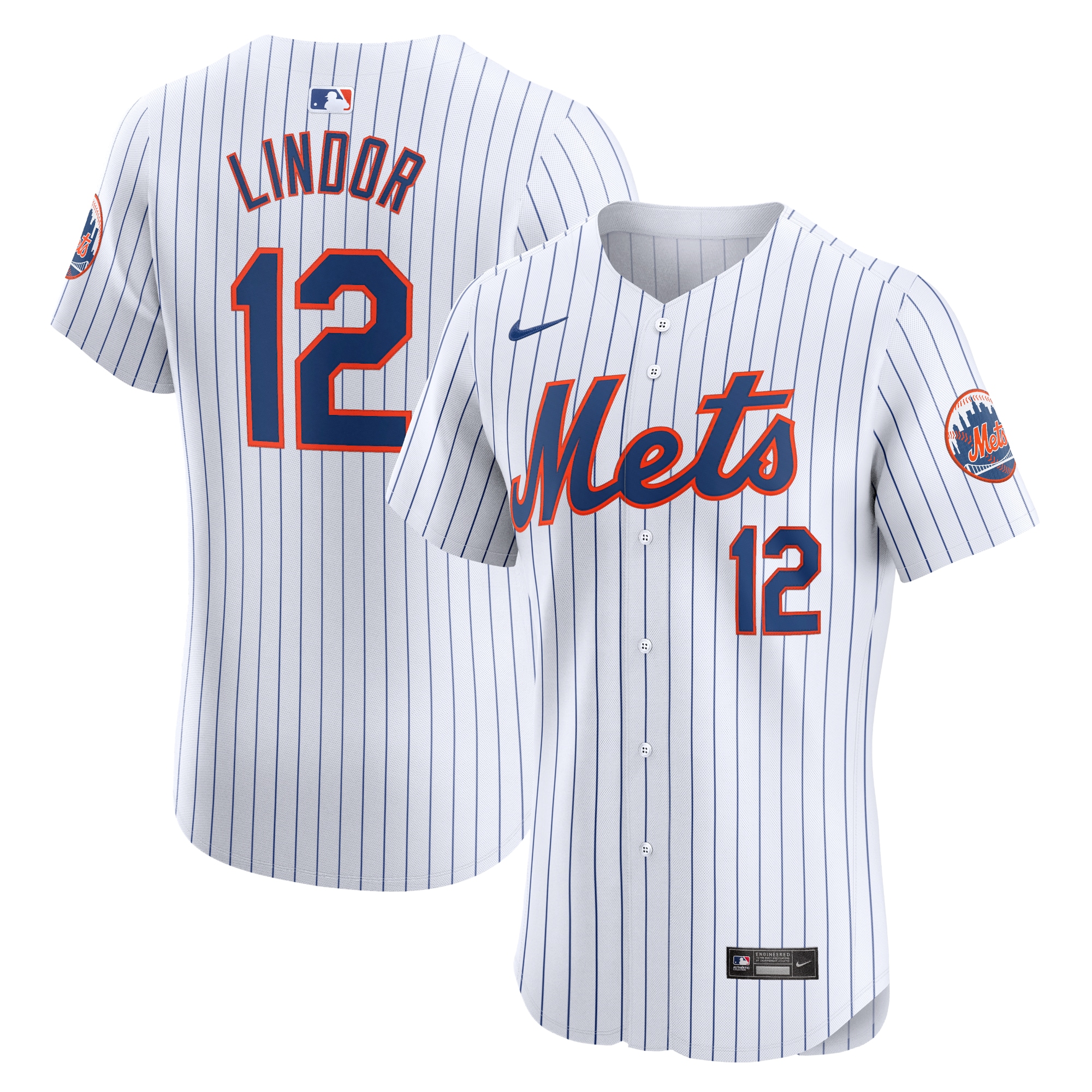 Francisco Lindor New York Mets  Home Elite Jersey - White