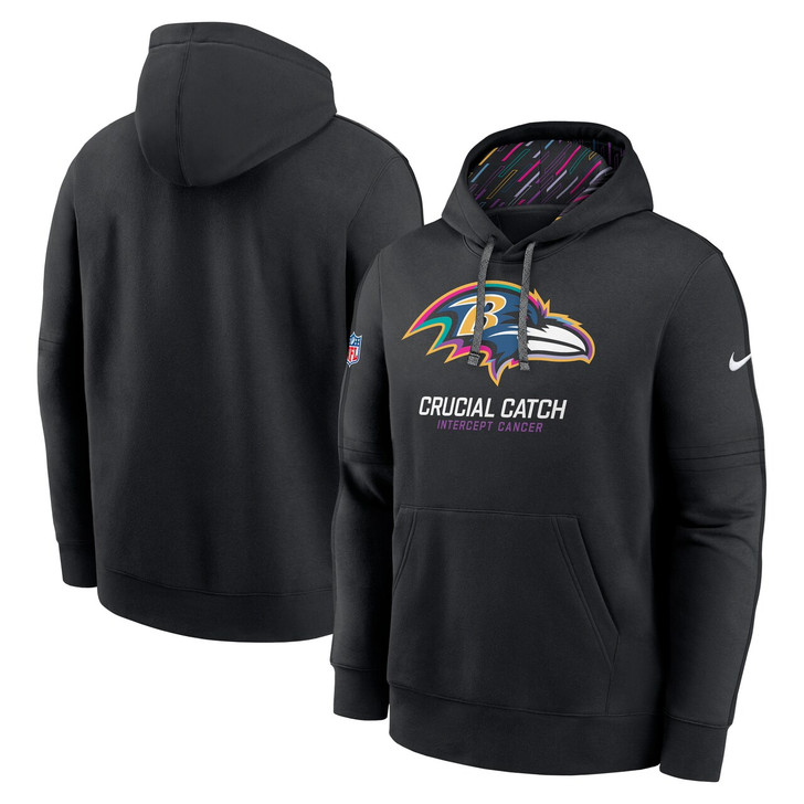 Baltimore Ravens 2024 Crucial Catch Club Pullover Hoodie - Black