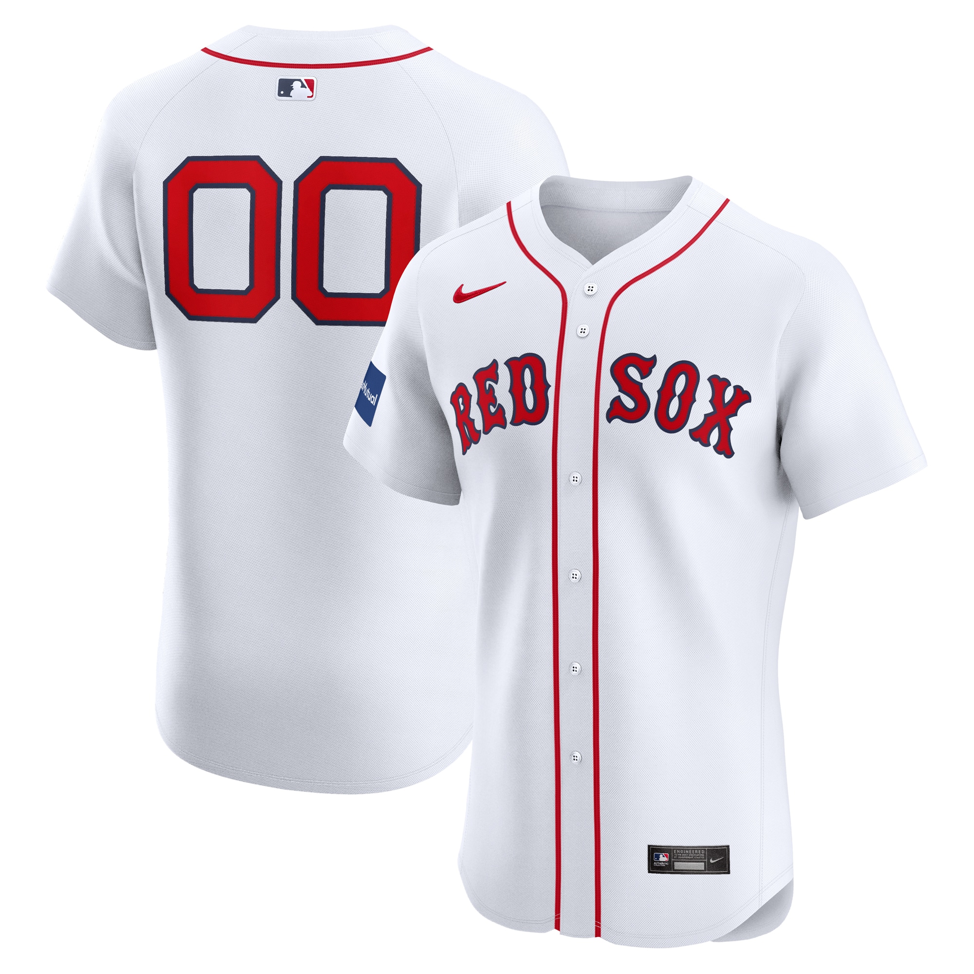 Boston Red Sox  Home Elite Custom Patch Jersey - White