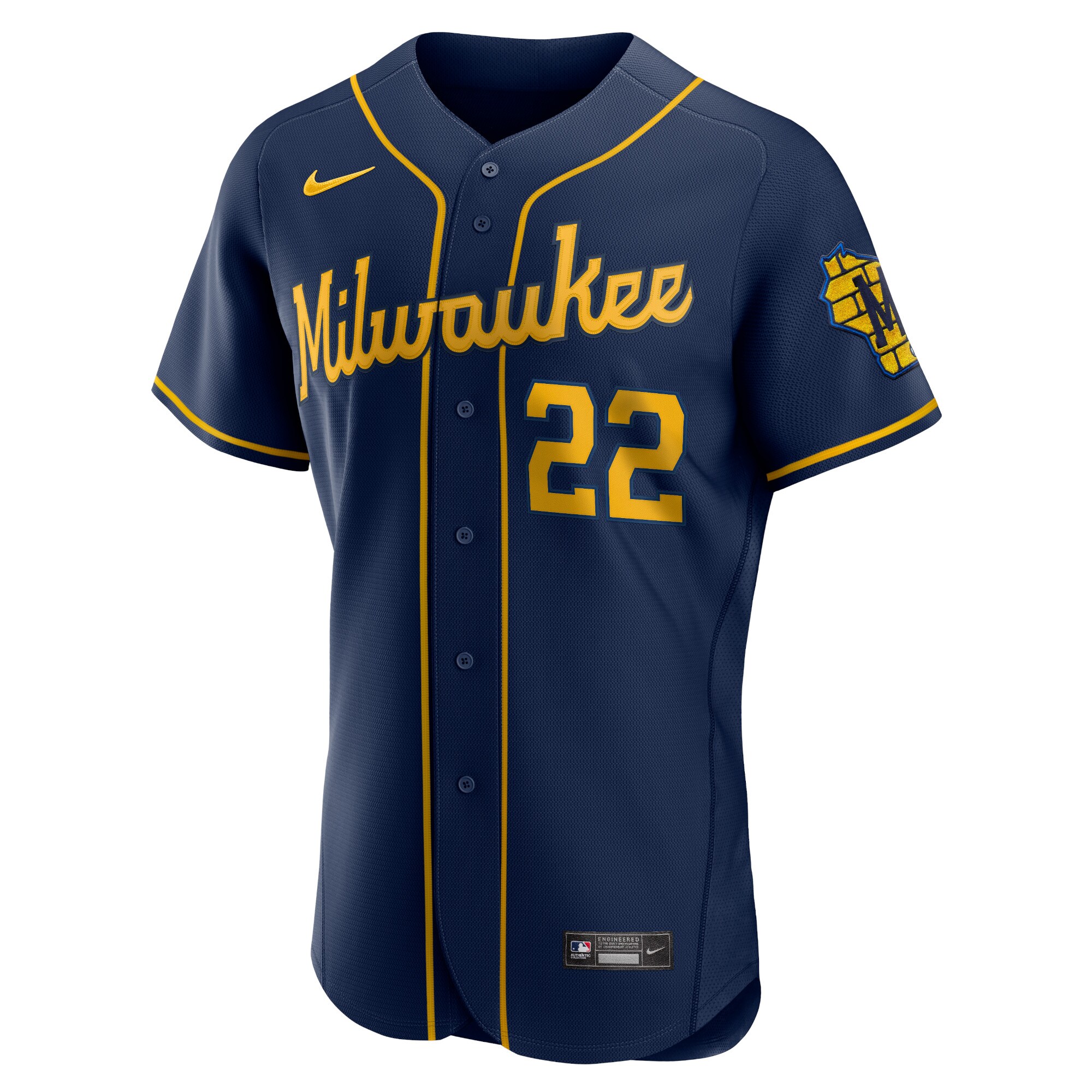 Christian Yelich Milwaukee Brewers Alternate Authentic Player Jersey - Navy