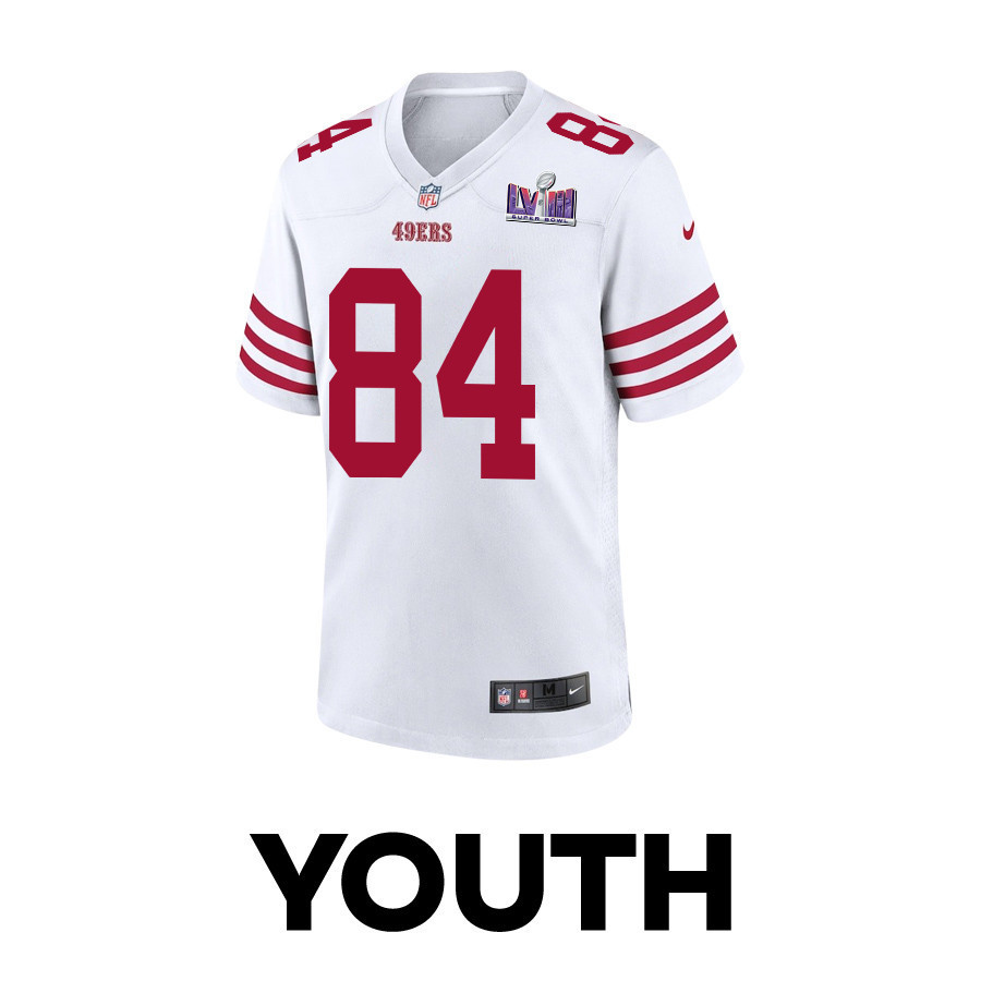 Chris Conley 84 San Francisco 49ers Super Bowl LVIII Patch Game YOUTH Jersey - White