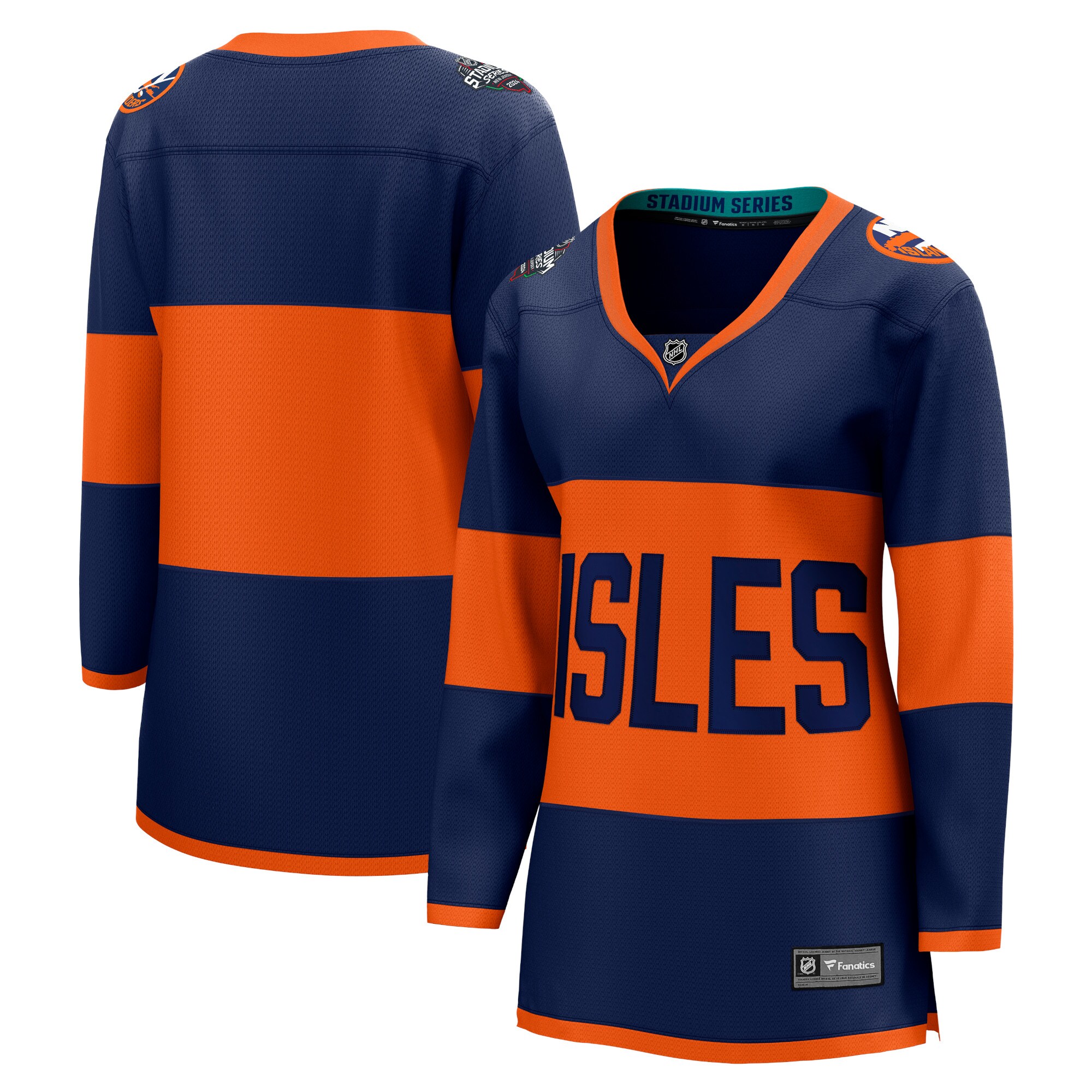 New York Islanders Fanatics Women's 2024 NHL Stadium Series Breakaway Jersey Navy