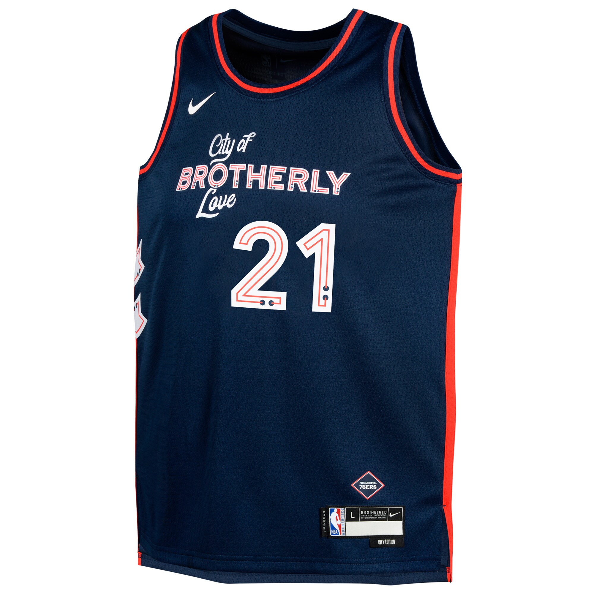 Joel Embiid Philadelphia 76ers Youth Swingman Replica Jersey - City Edition - Navy