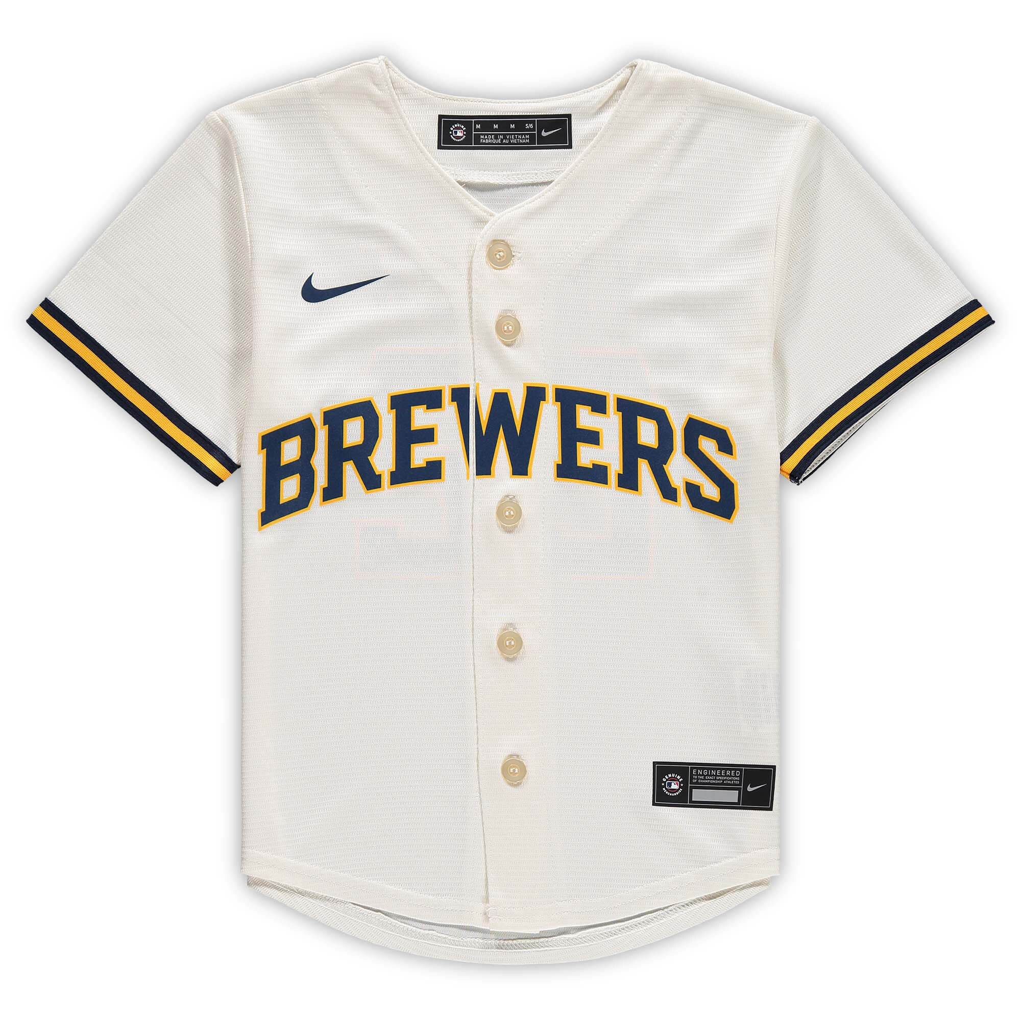 Christian Yelich Milwaukee Brewers Preschool Home Replica Player Jersey - Cream