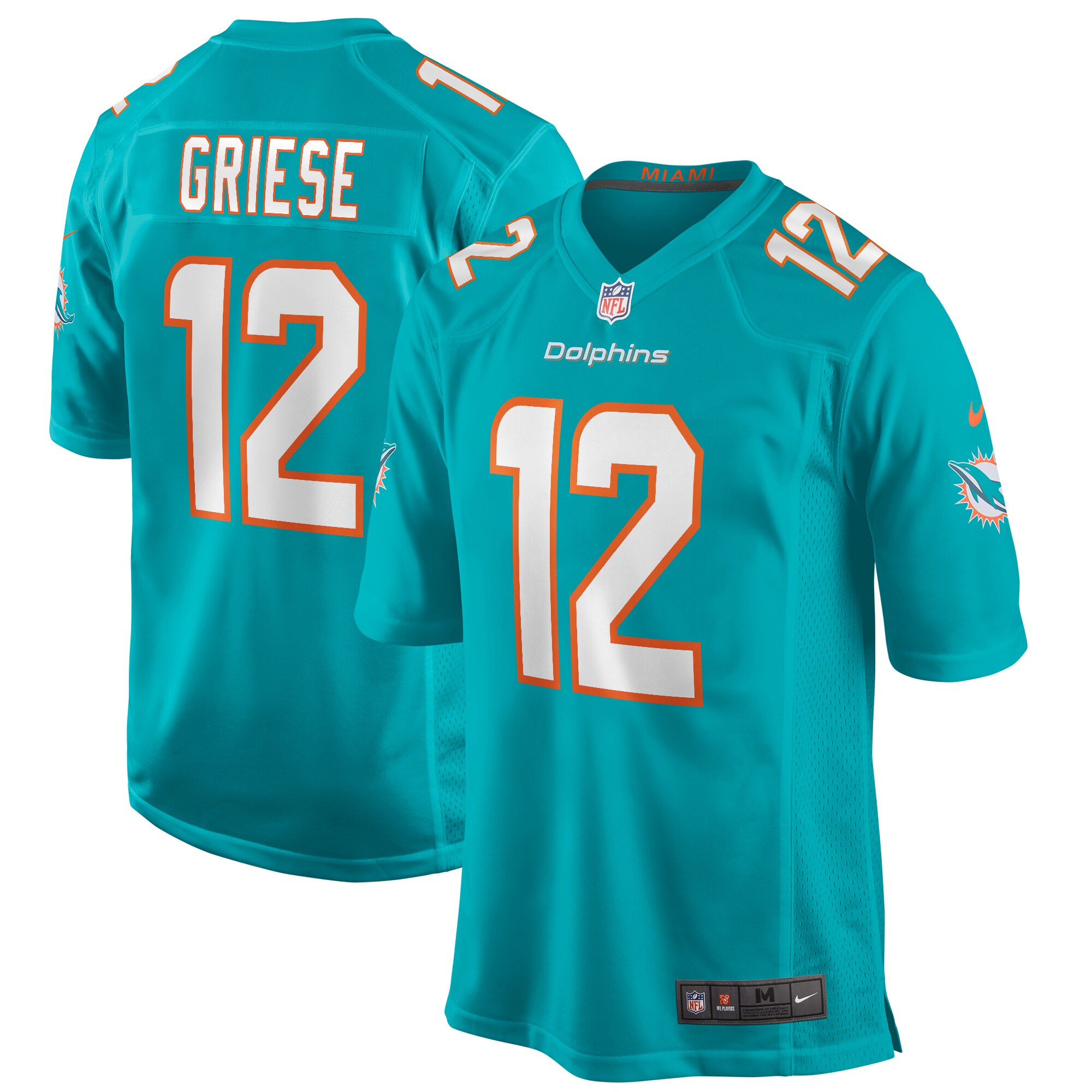 Bob Griese Miami Dolphins  Game Retired Player Jersey - Aqua