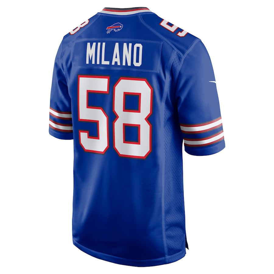 Matt Milano #58 Buffalo Bills Super Bowl LIX Jersey - Men's - Royal