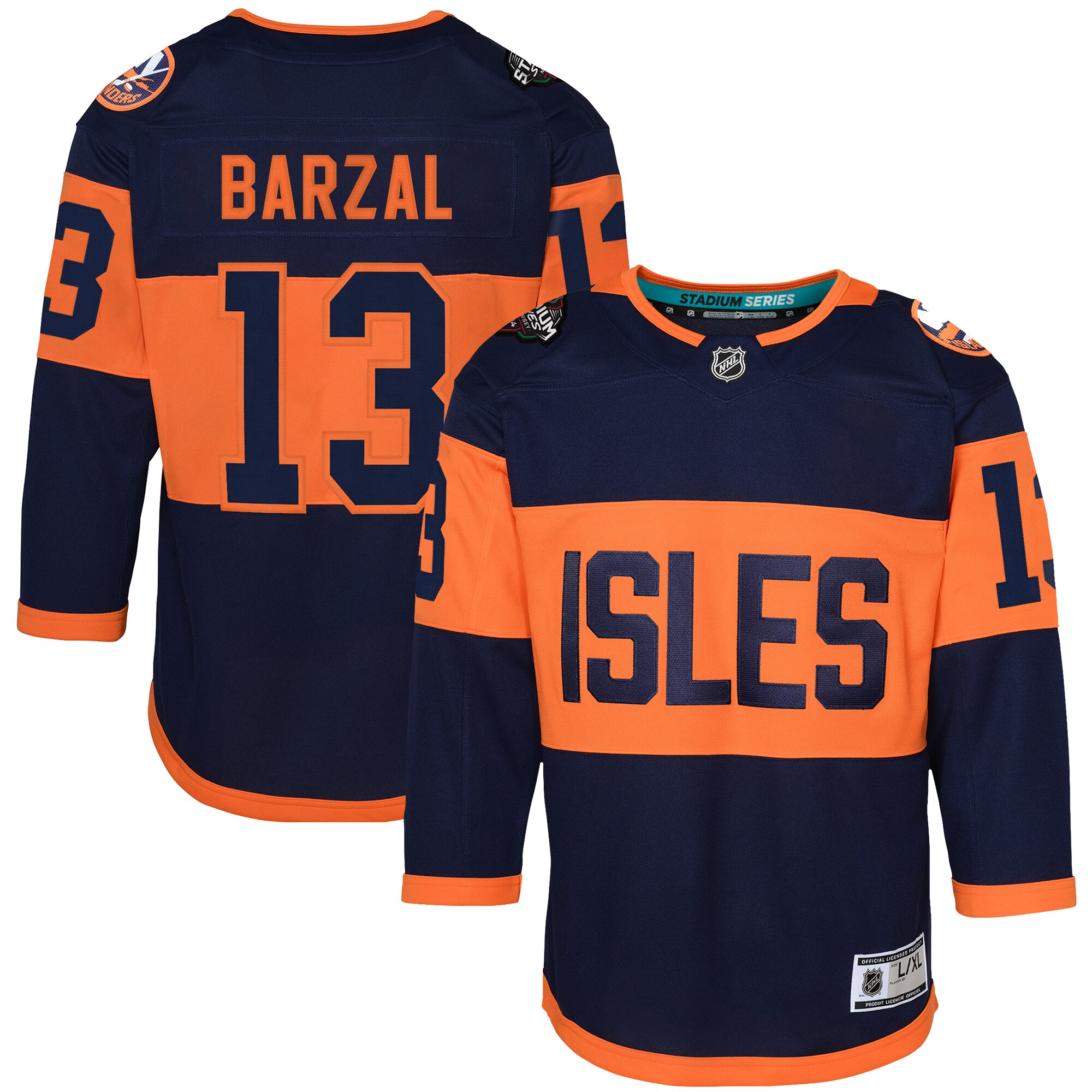 Mathew Barzal New York Islanders Youth 2024 NHL Stadium Series Premier Player Jersey Navy