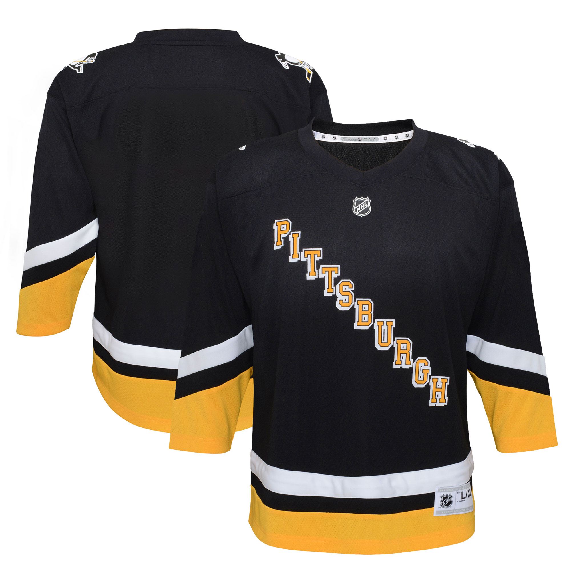 Pittsburgh Penguins Youth 2021\/22 Alternate Replica Jersey - Black