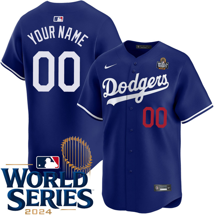 Los Angeles Dodgers Personalized Alternate Royal Limited World Series Jersey