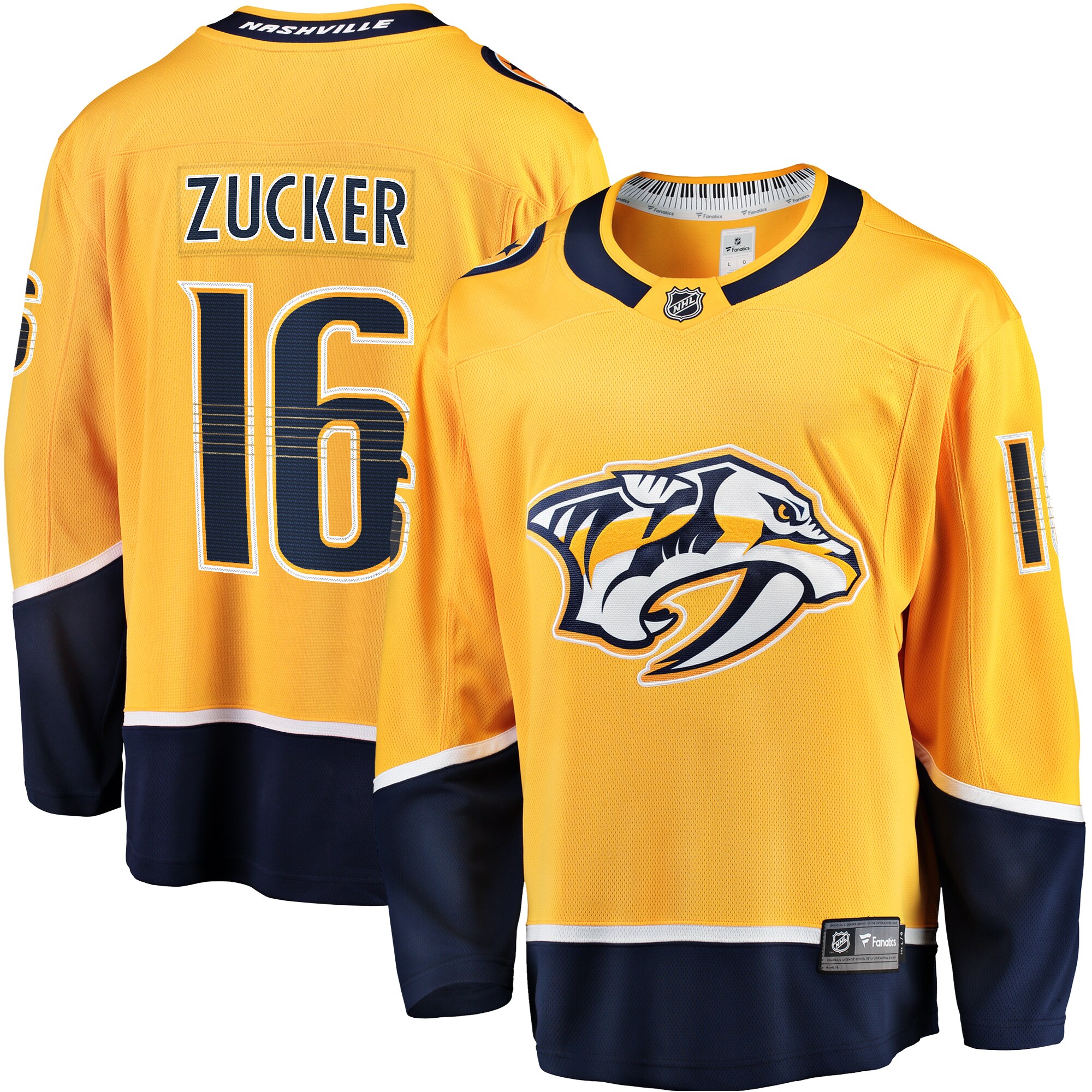 Jason Zucker Nashville Predators Fanatics Premier Breakaway Player Jersey - Gold