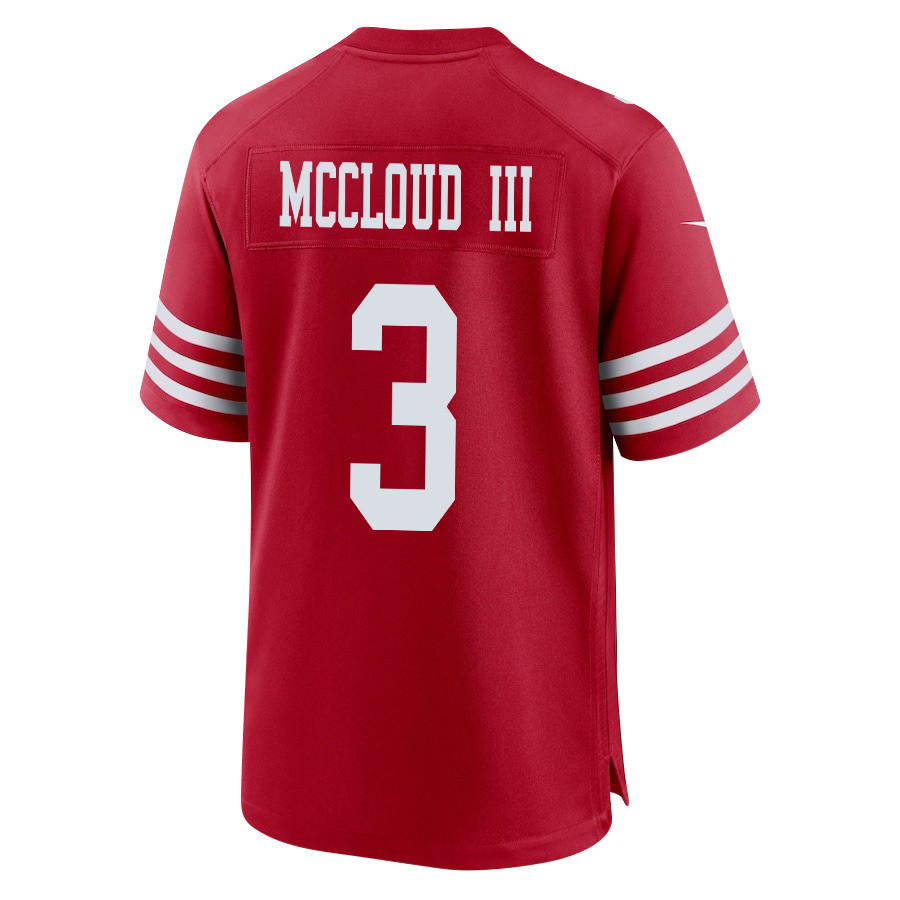 Ray-Ray McCloud III 3 San Francisco 49ers Super Bowl LVIII Patch Game Men Jersey - Scarlet