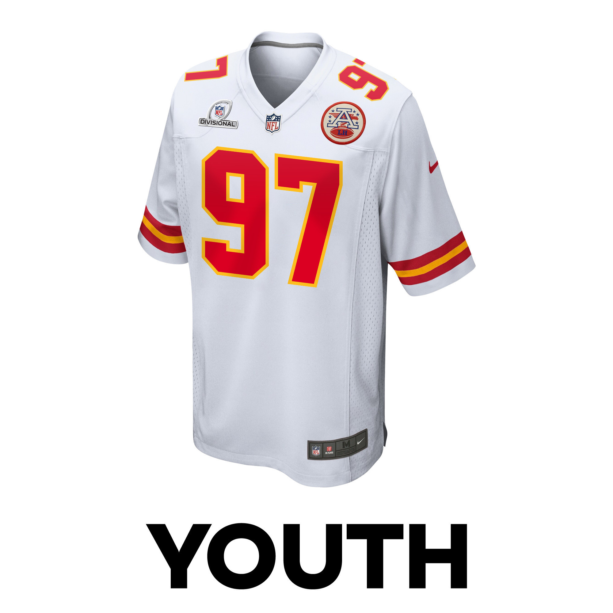 Felix Anudike-Uzomah 97 Kansas City Chiefs Super Bowl LVIII Patch Game YOUTH Jersey - White