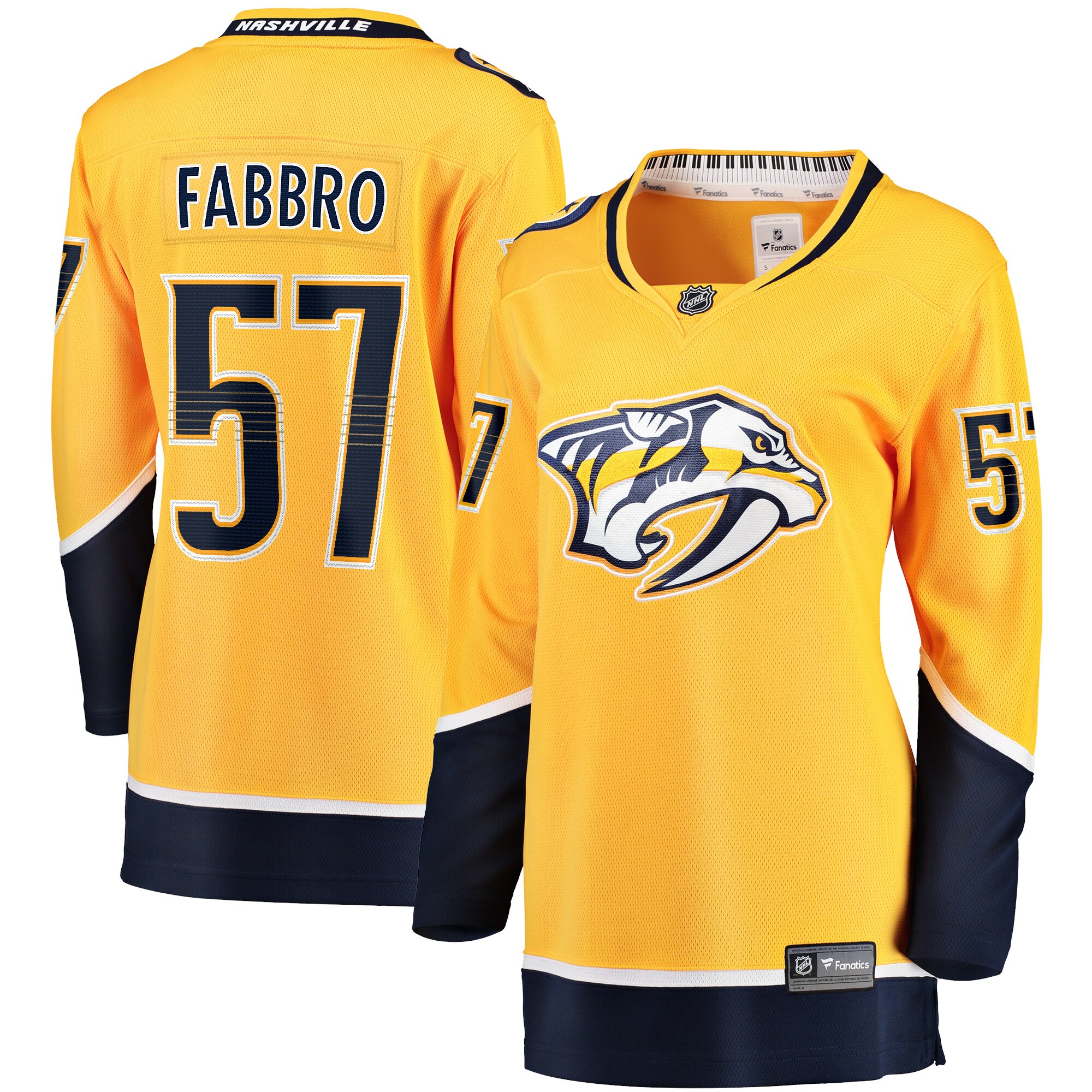 Dante Fabbro Nashville Predators Fanatics Women's Home Breakaway Player Jersey - Gold