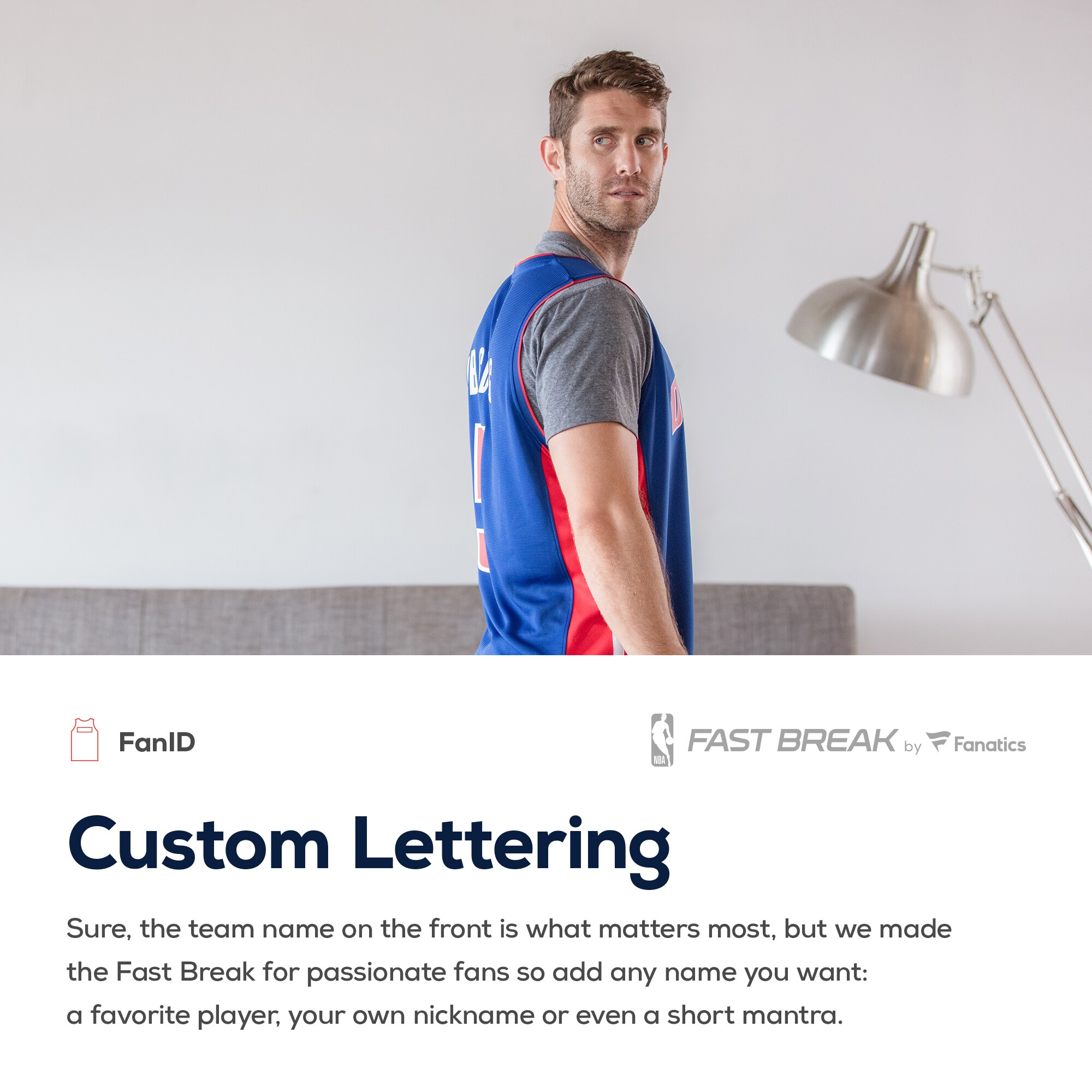 Detroit Pistons Fanatics Fast Break Custom Replica Jersey White - Association Edition