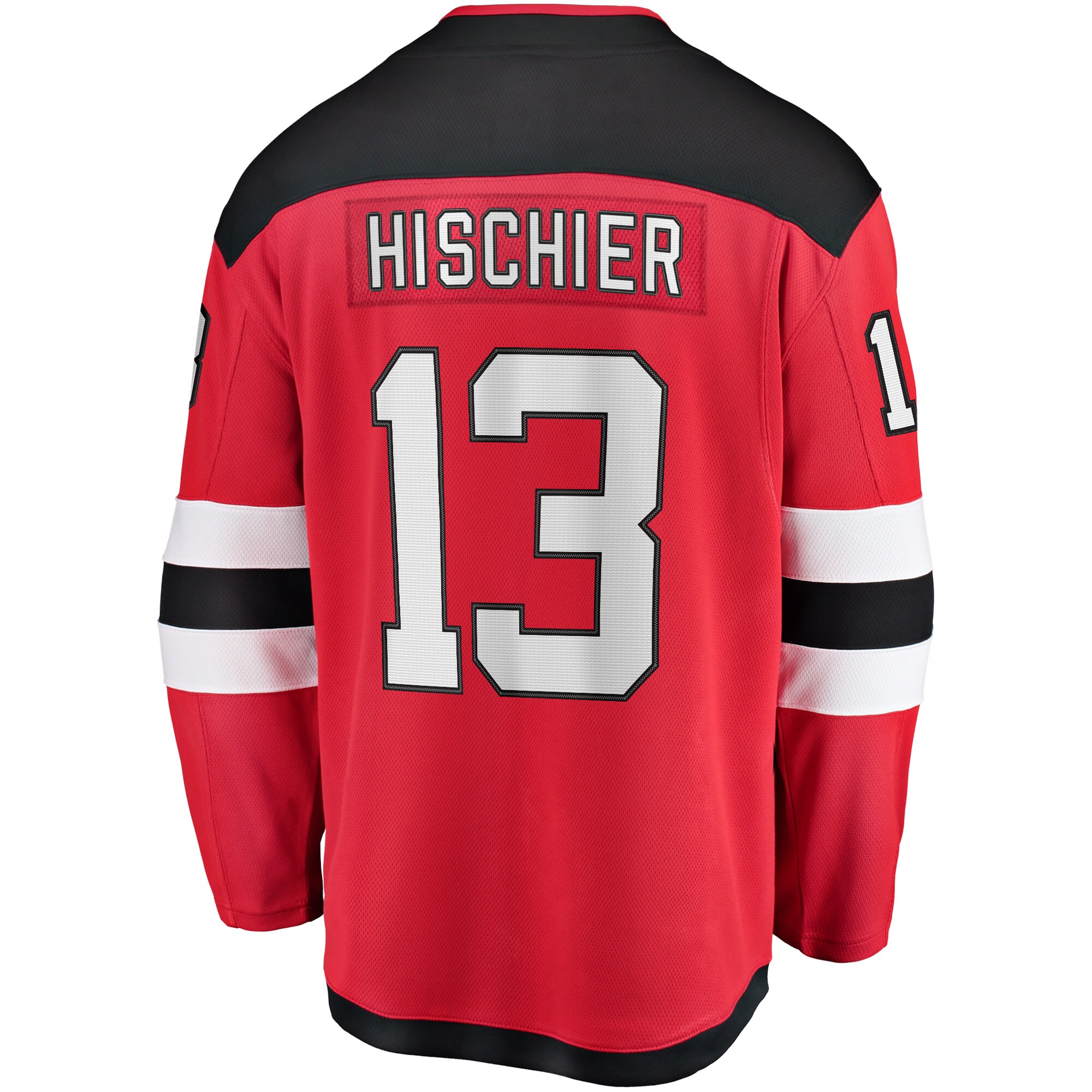 Nico Hischier New Jersey Devils Fanatics Captain Patch Home Breakaway Jersey - Red