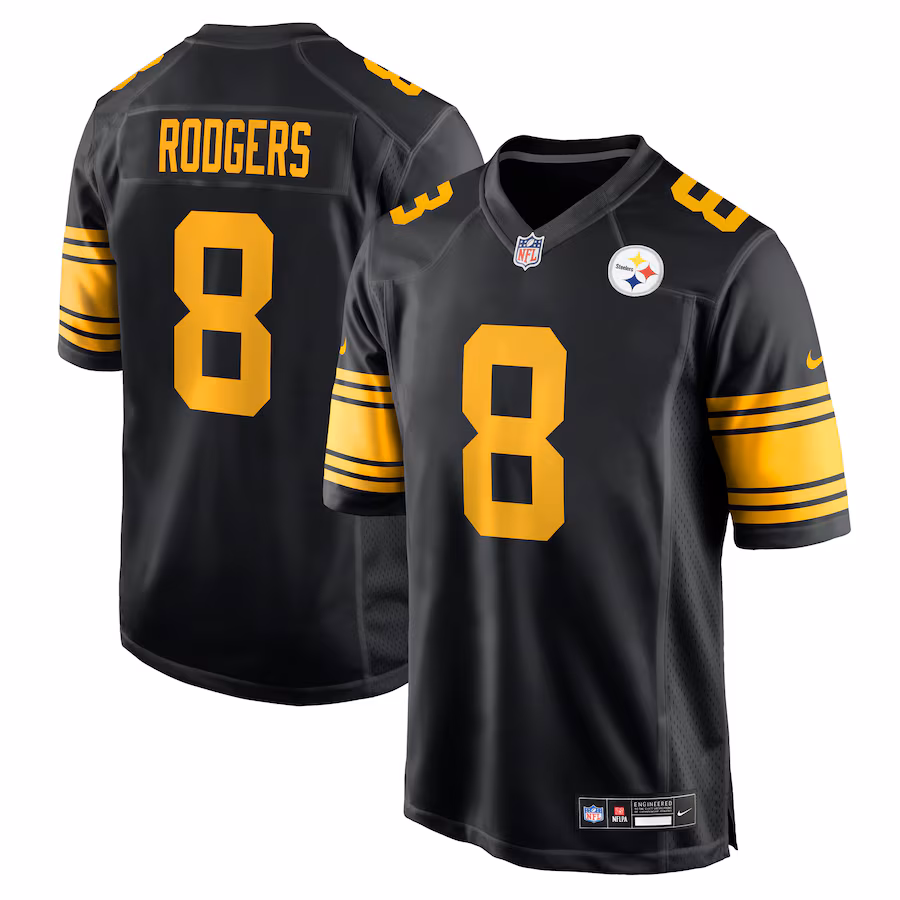Pittsburgh Steelers Aaron Rodgers Black Alternate Jersey