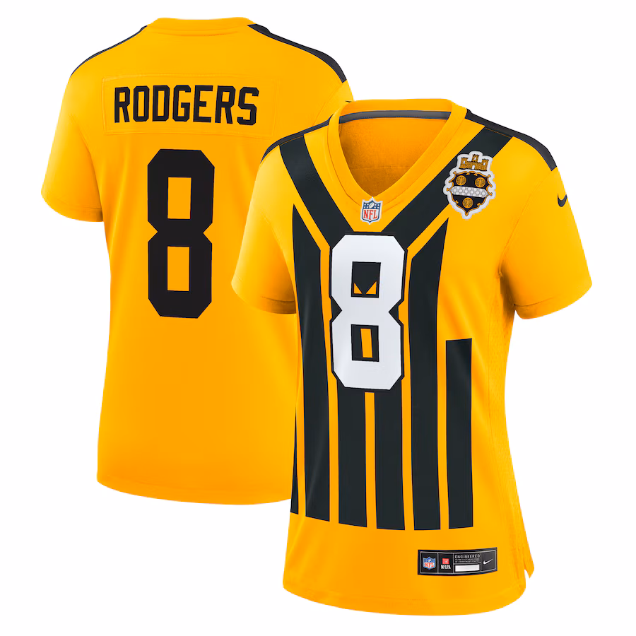 Pittsburgh Steelers Aaron Rodgers Gold Alternate 1933 Throwback Game Jersey