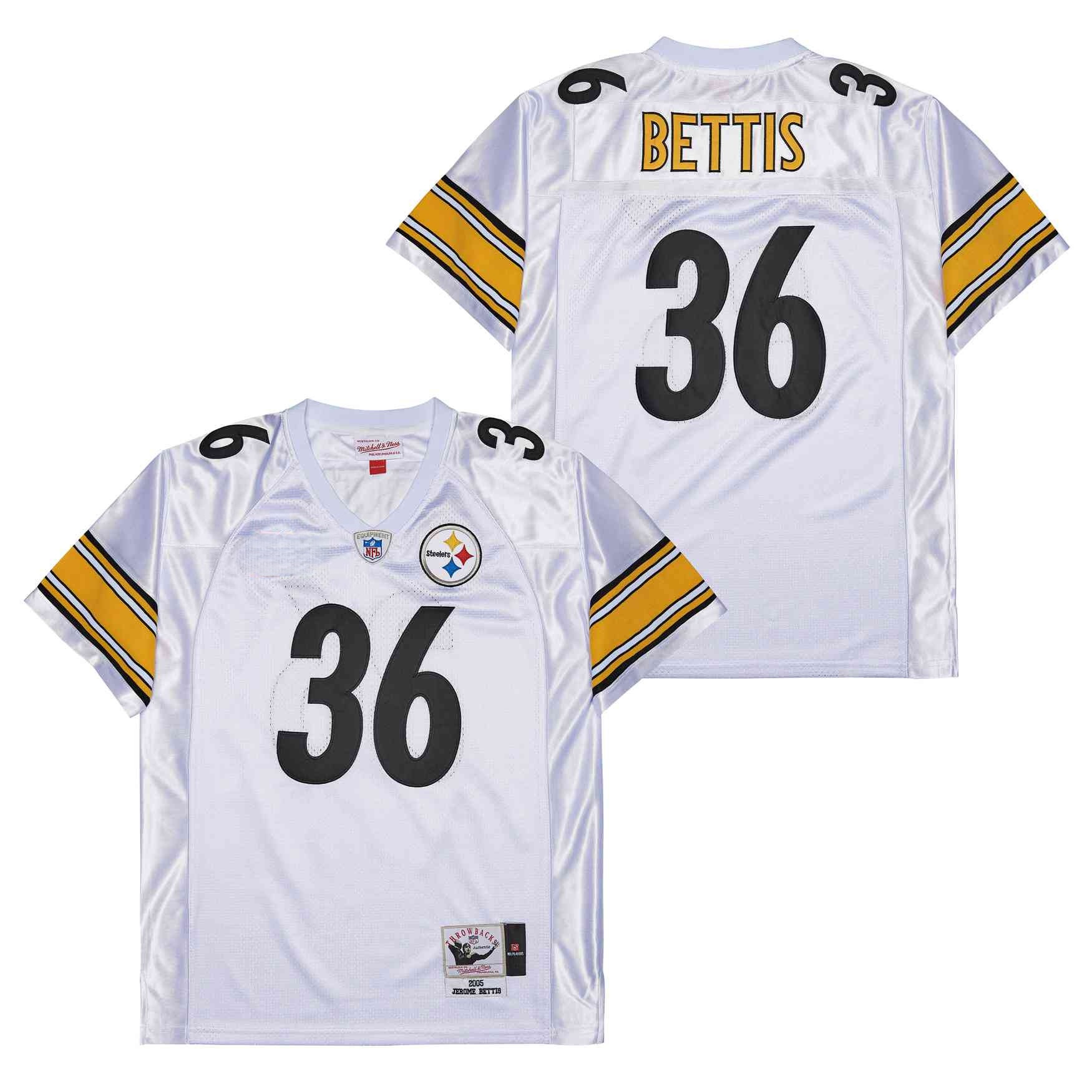 Jerome Bettis 36 Pittsburgh Steelers Retro Throwback Men Jersey - White