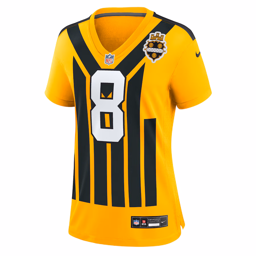 Pittsburgh Steelers Aaron Rodgers Gold Alternate 1933 Throwback Game Jersey