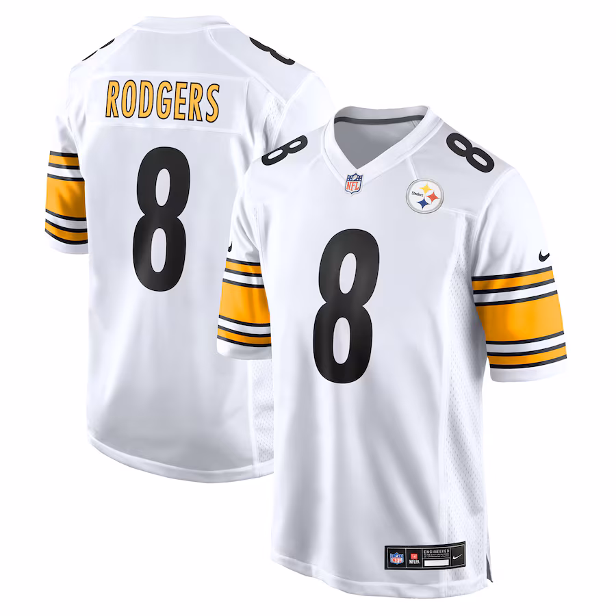 Pittsburgh Steelers Aaron Rodgers White Jersey