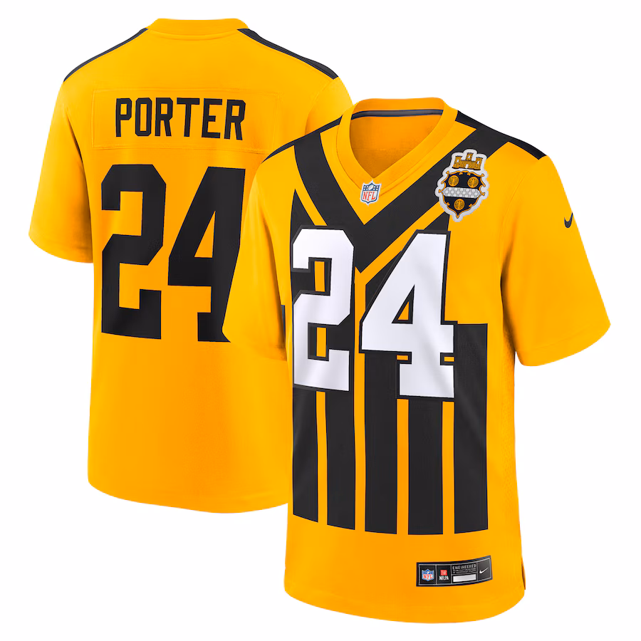 Pittsburgh Steelers Joey Porter Jr. Gold Alternate 1933 Throwback Game Jersey