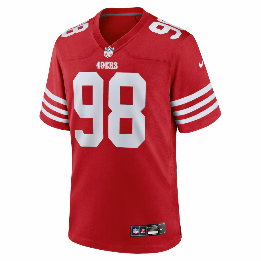 Men's Youth Women's San Francisco 49ers Mykel Williams Scarlet 2025 Draft First Round Pick Game Jersey