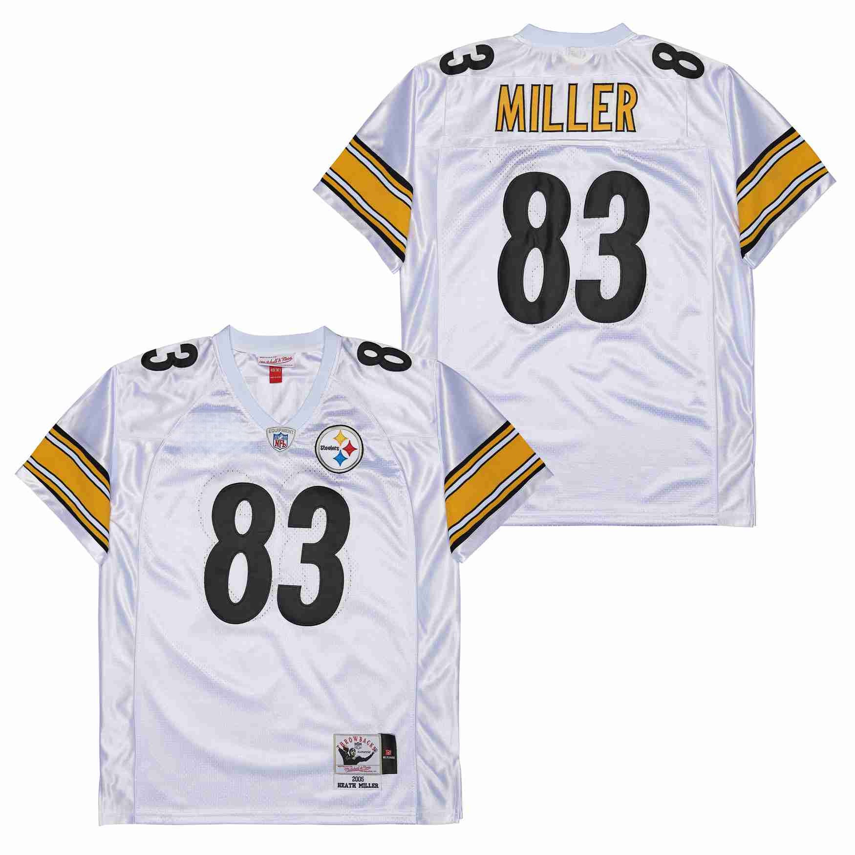 Heath Miller 83 Pittsburgh Steelers Retro Throwback Men Jersey - White