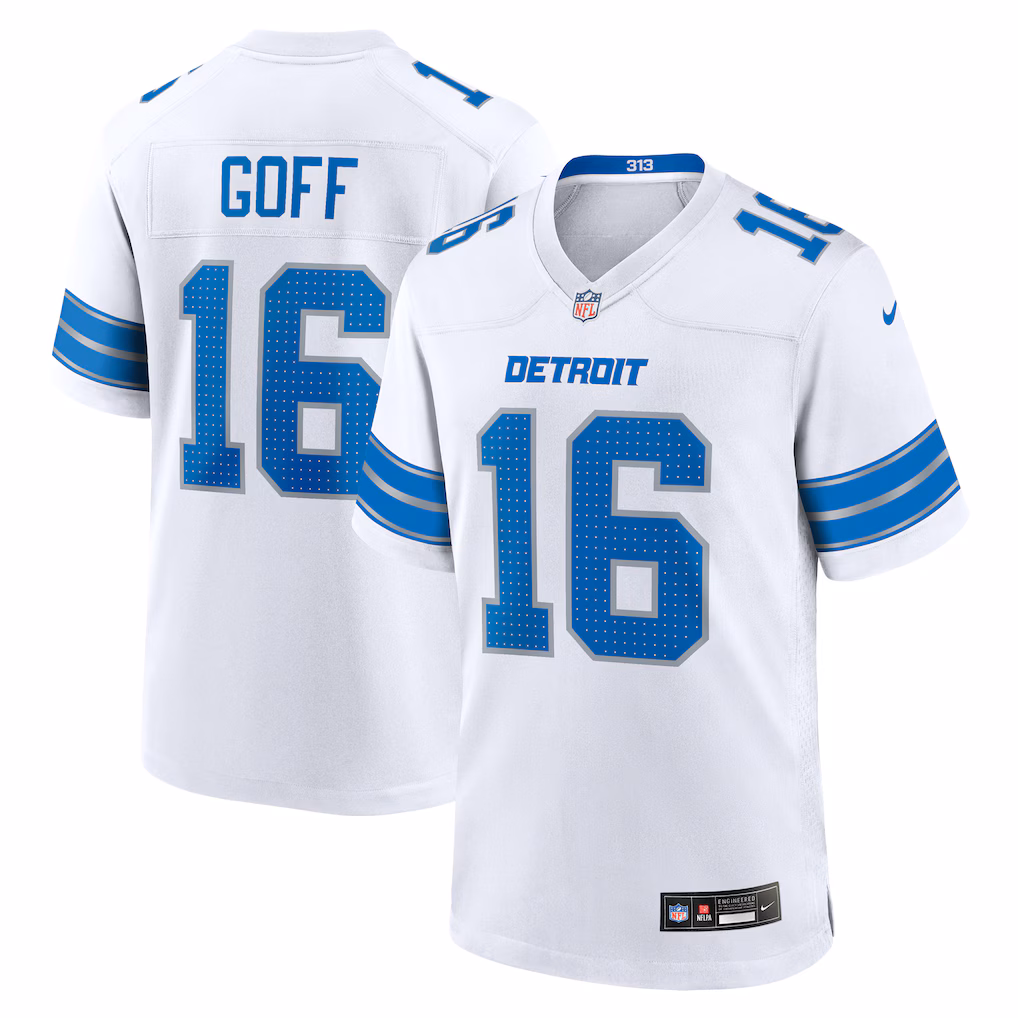 Detroit Lions #16 Jared Goff 2nd Alternate Game Jersey