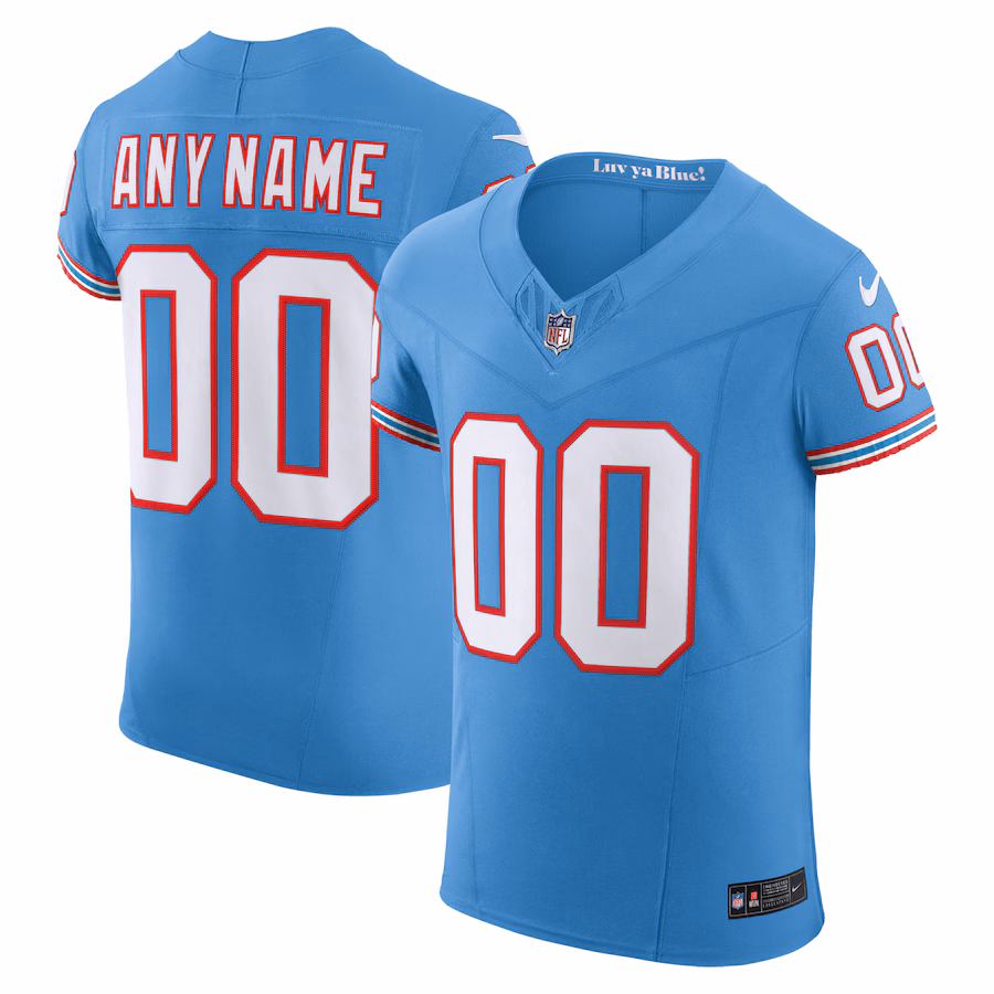 Tennessee Titans Vapor F.U.S.E. Elite Custom Jersey - Light Blue