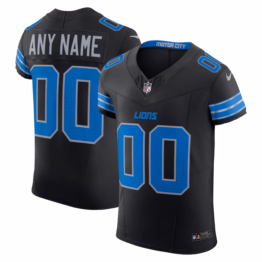 Detroit Lions Team Vapor F.U.S.E. Elite Custom Jersey - Black