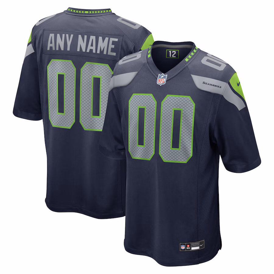 Seattle Seahawks Custom Jersey - College Navy