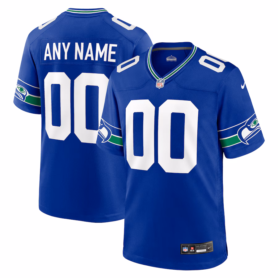 Seattle Seahawks Custom Jersey - Royal