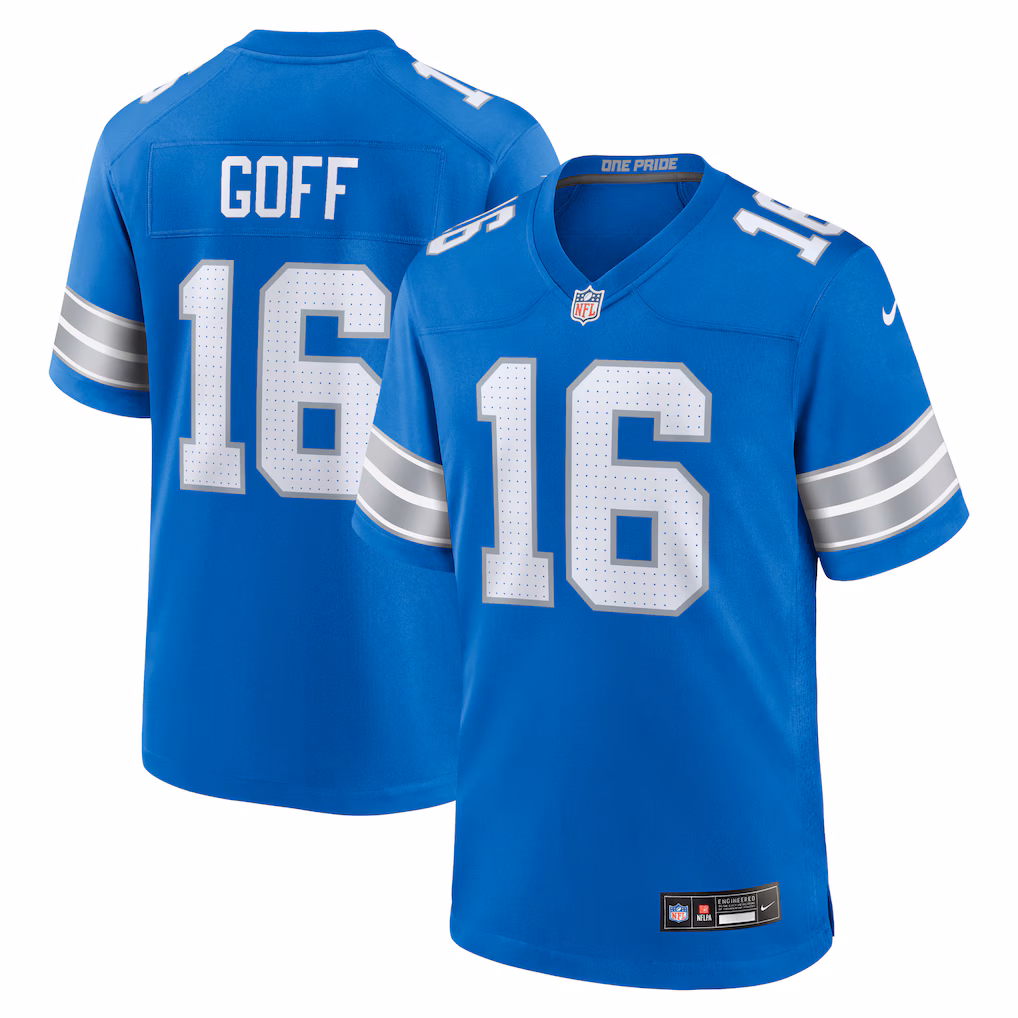 Detroit Lions #16 Jared Goff 2nd Alternate Game Jersey