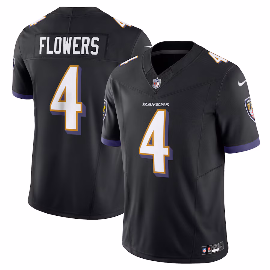 Zay Flowers #4 Baltimore Ravens Vapor F.U.S.E. Limited Jersey