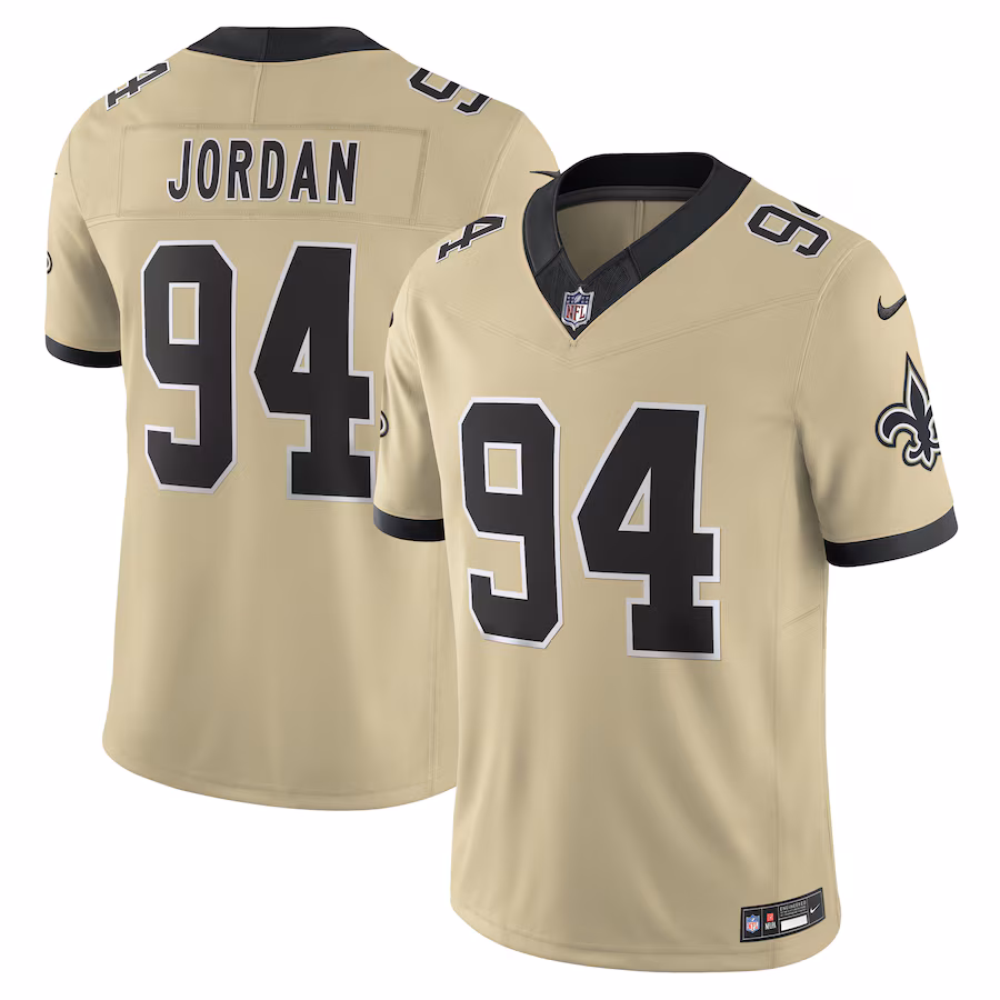 Cameron Jordan #94 New Orleans Saints Gameday Golds Alternate Vapor F.U.S.E. Limited Jersey - Gold