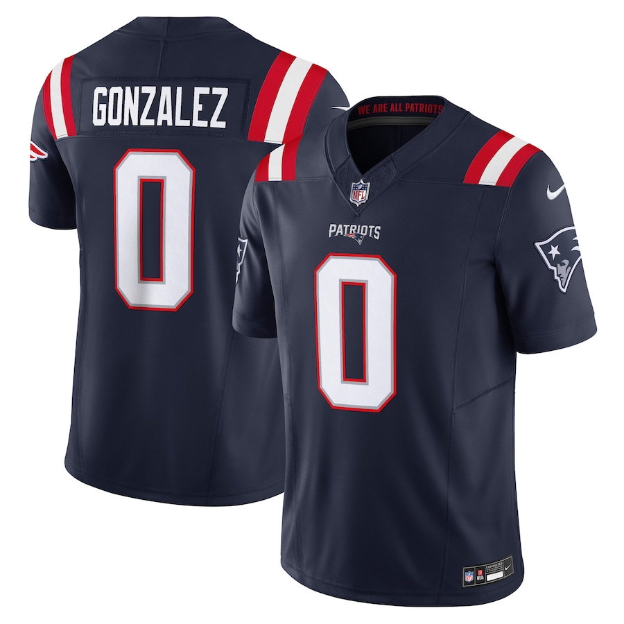 Christian Gonzalez #0 New England Patriots Nike Vapor F.U.S.E. Limited Jersey - Navy