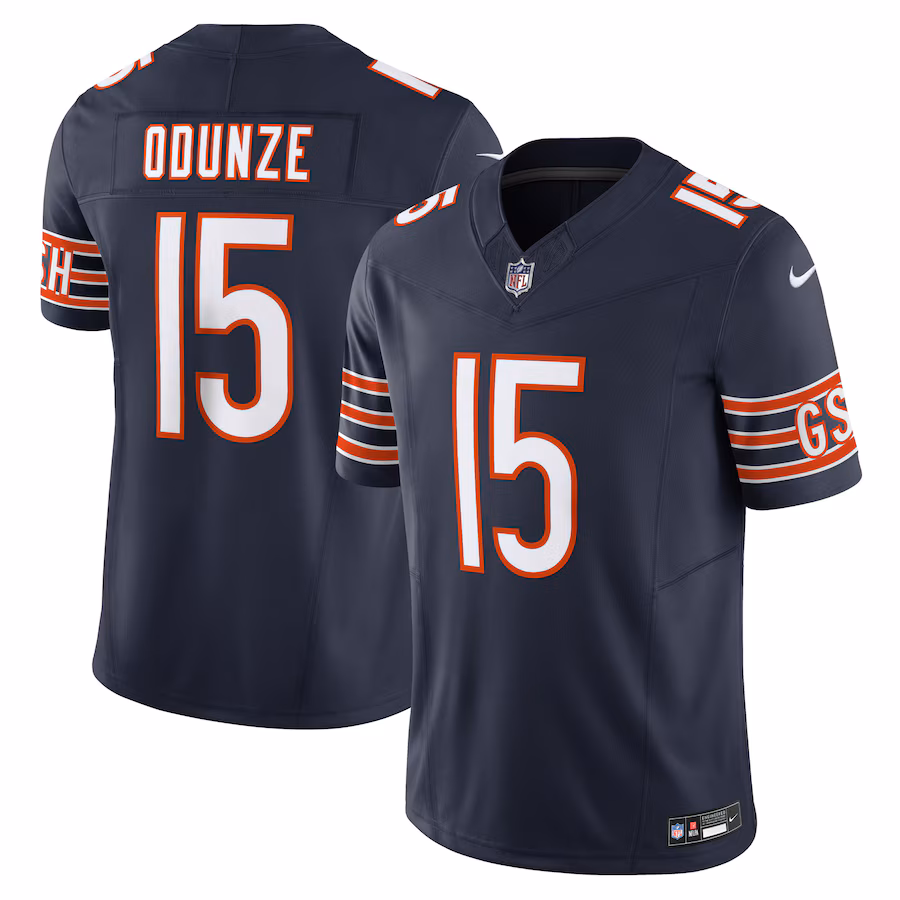 Rome Odunze #15 Chicago Bears Nike Vapor F.U.S.E. Limited Jersey - Navy
