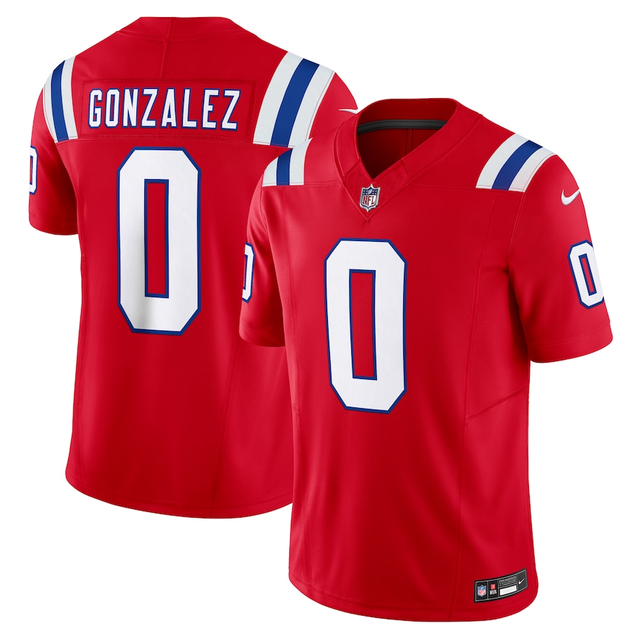 Christian Gonzalez #0 New England Patriots Nike Vapor F.U.S.E. Limited Jersey - Red