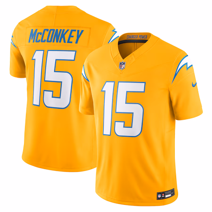 Ladd McConkey #15 Los Angeles Chargers Team Vapor F.U.S.E. Limited Jersey - Gold