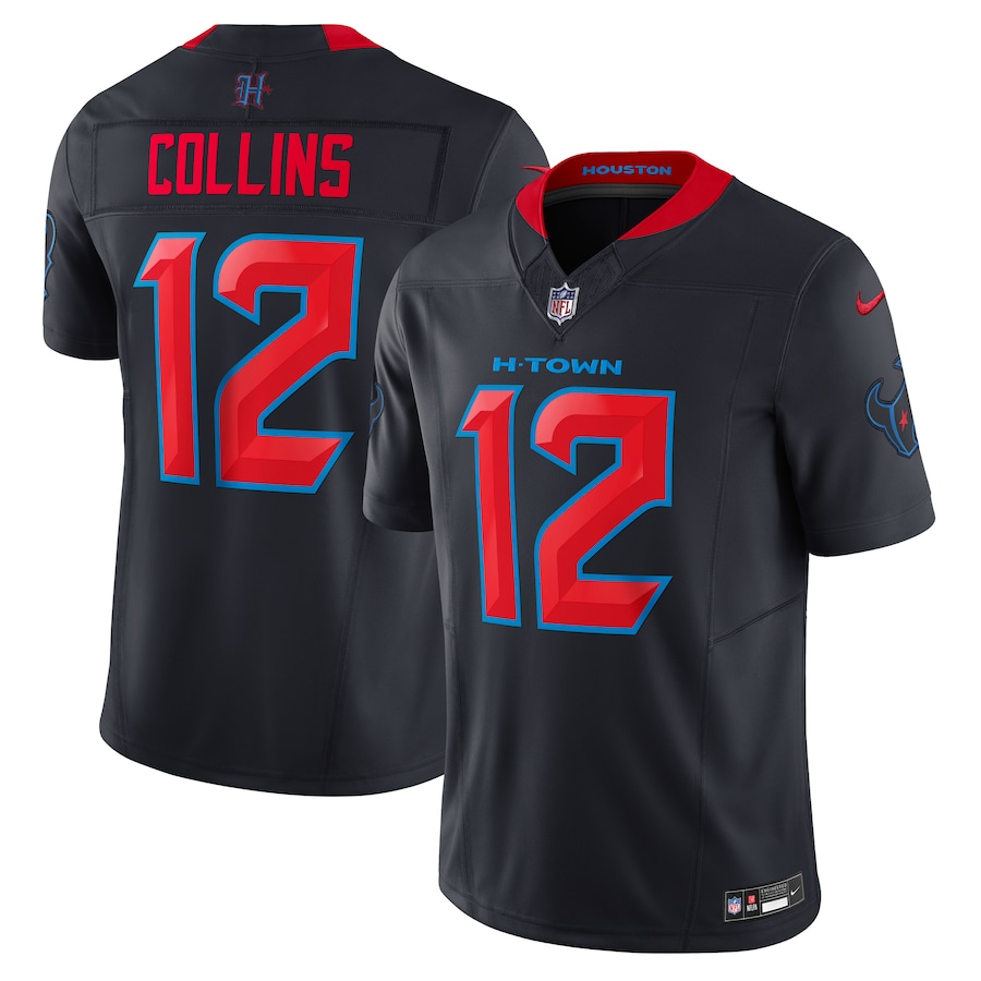 Nico Collins #12 Houston Texans Team Vapor F.U.S.E. Limited Jersey - Navy