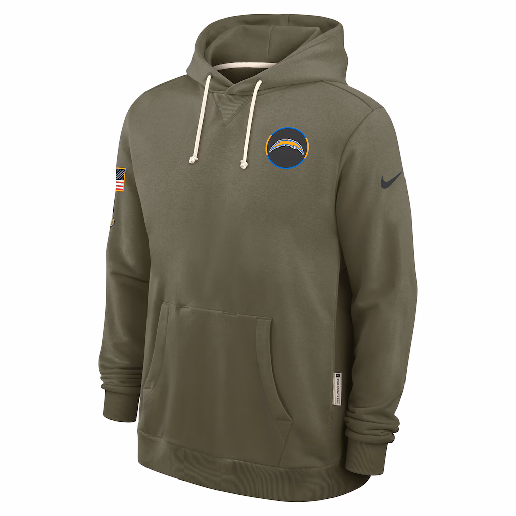 Los Angeles Chargers 2025 Salute to Service Sideline Standard Issue Dri-FIT Hoodie - Olive