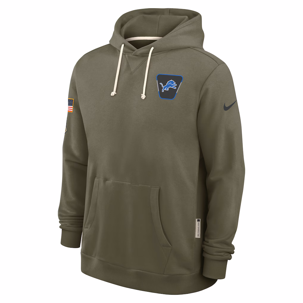 Detroit Lions 2025 Salute to Service Sideline Standard Issue Dri-FIT Hoodie - Olive