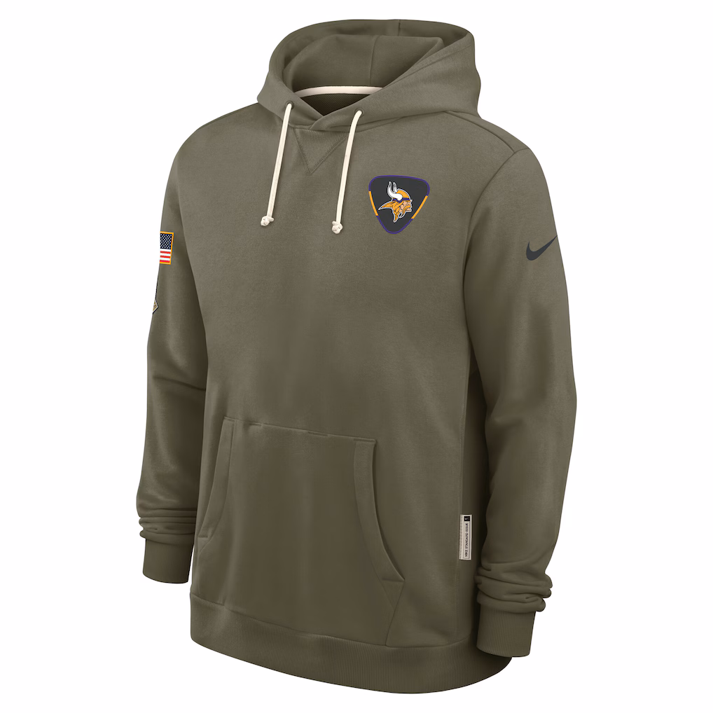 Minnesota Vikings 2025 Salute to Service Sideline Standard Issue Dri-FIT Hoodie - Olive