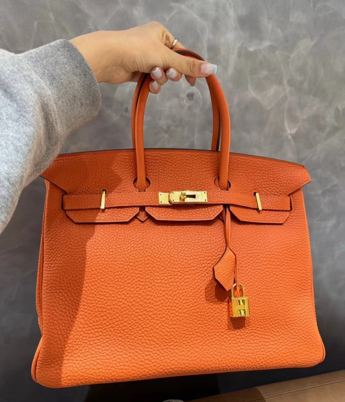 Birkin 25-40 Orange Gold Buckle Custom - MOVEMENTARTISAN